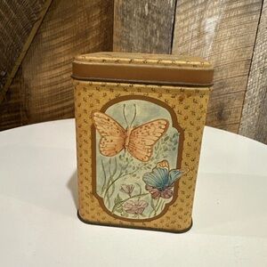 Vintage Metal Butterfly Tin by Princeton Industries Corp. 5” X 3.5”